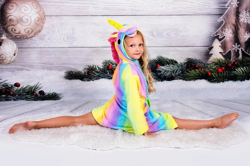 Custom Cozy Plush Unicorn Bathrobes for kids
