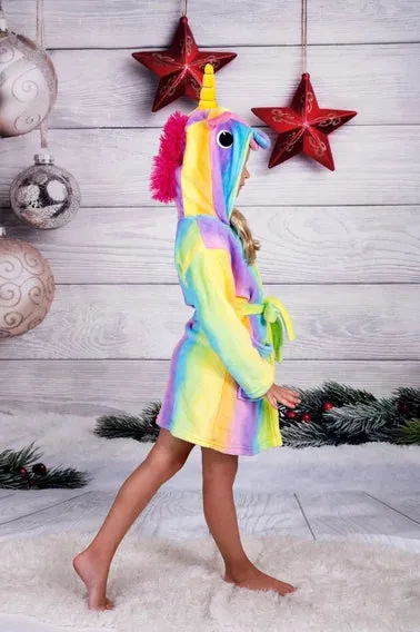 Custom Cozy Plush Unicorn Bathrobes for kids