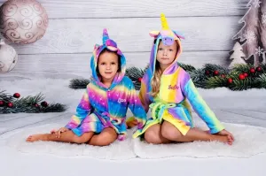 Custom Cozy Plush Unicorn Bathrobes for kids