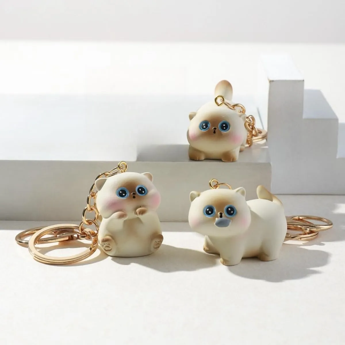 Cute Cat Keychain for Women Girls,Kawaii Bag Purse Handbag Charms Car Accessories For Car Keys Key Chains Decorations Gifts