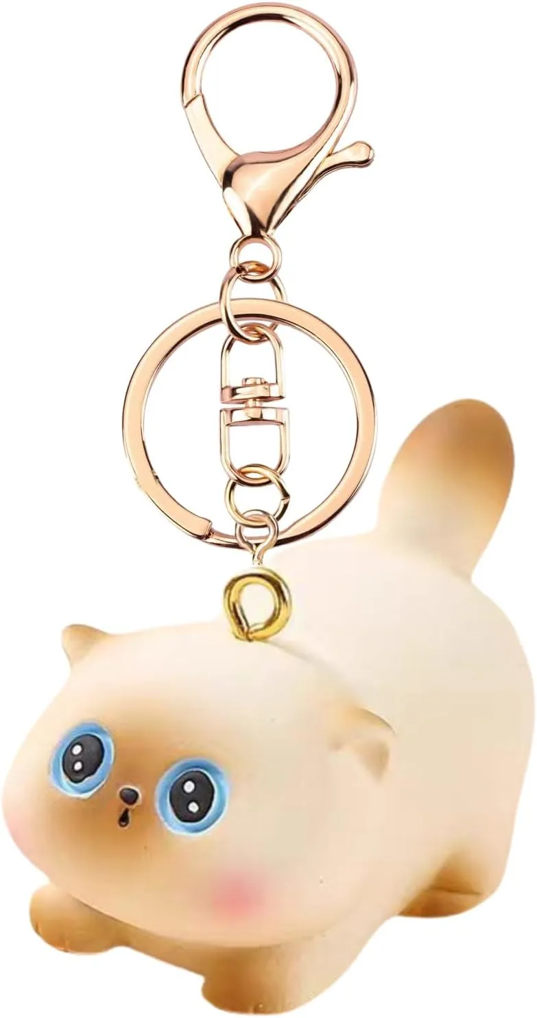 Cute Cat Keychain for Women Girls,Kawaii Bag Purse Handbag Charms Car Accessories For Car Keys Key Chains Decorations Gifts