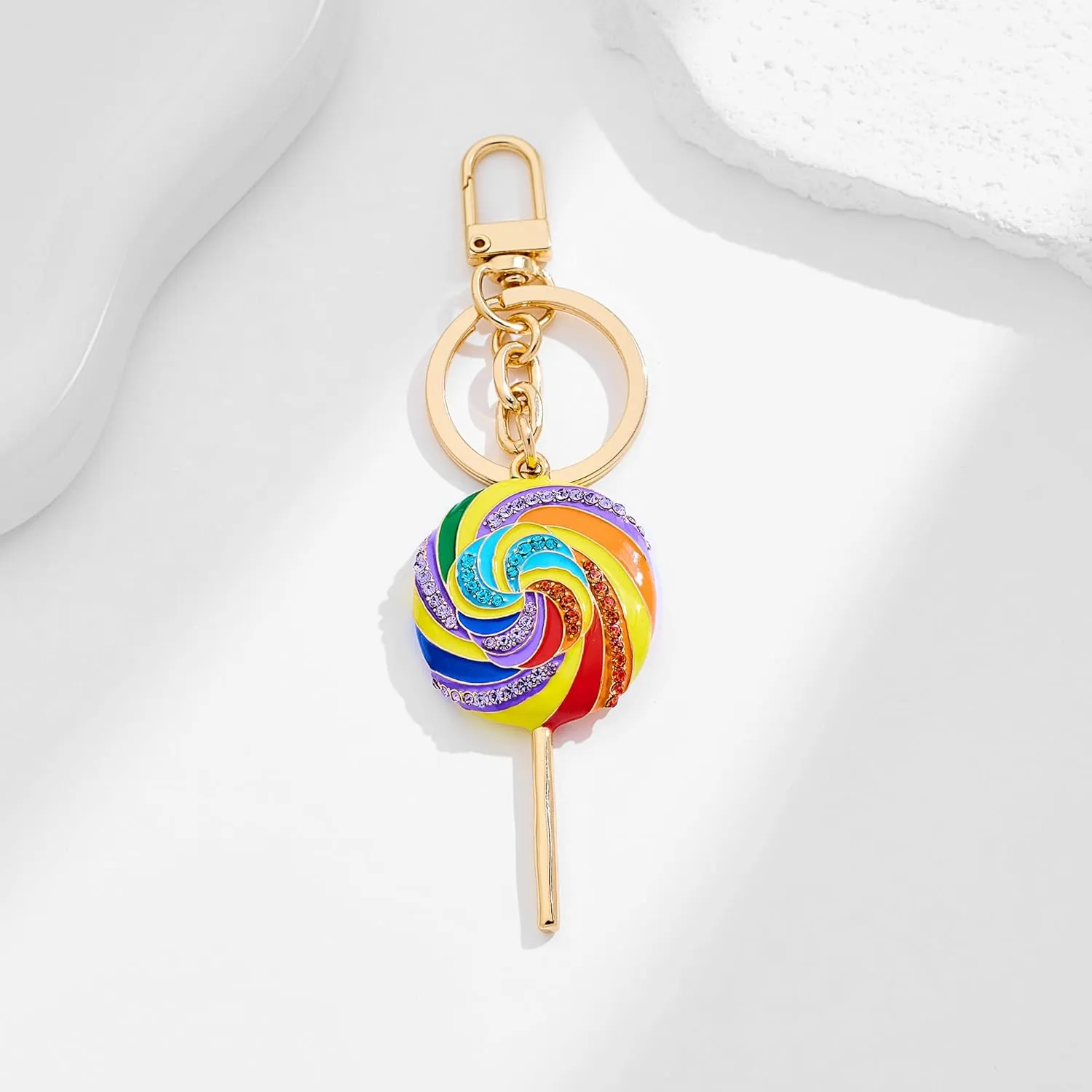 Cute Donut Keychain,Bag Charms, Heart Lollipop Key chains Accessories Decor for Women Purse