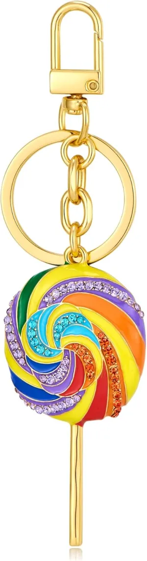 Cute Donut Keychain,Bag Charms, Heart Lollipop Key chains Accessories Decor for Women Purse
