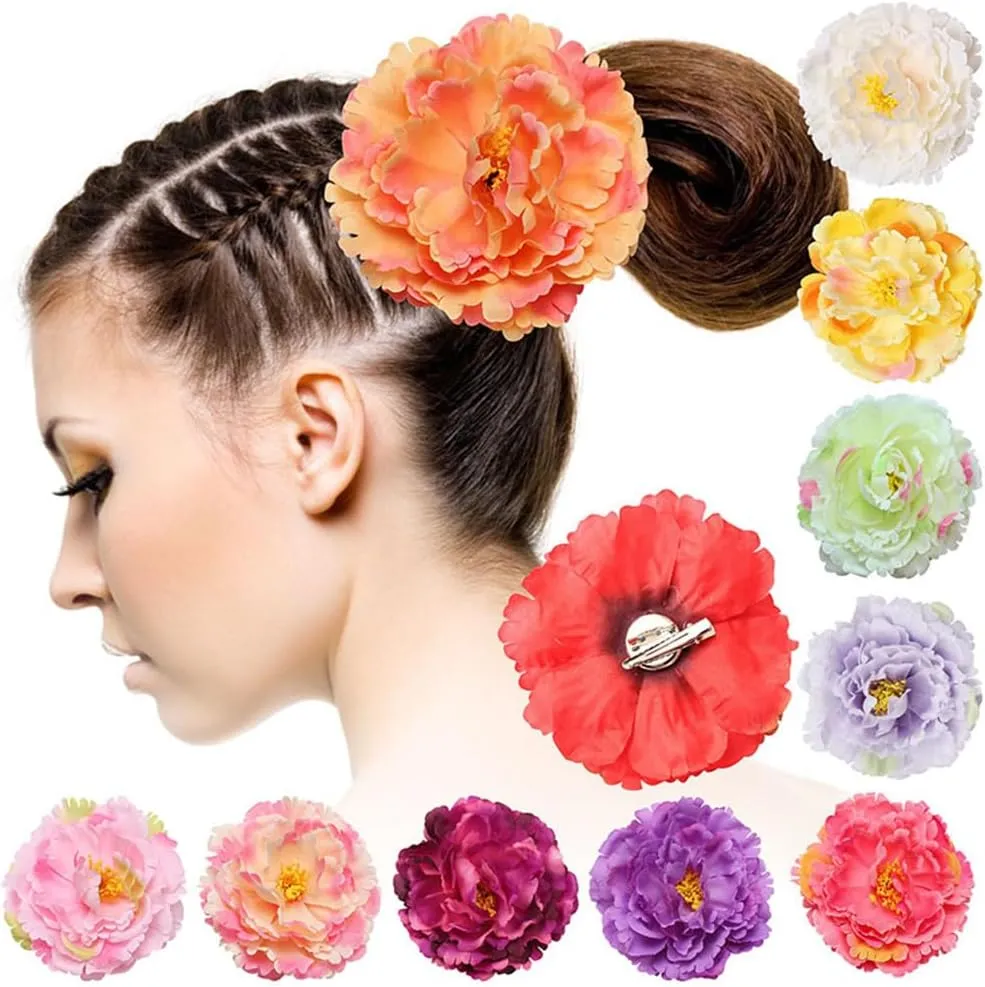 Dainty Big Peony Flower Brooches Pins Flowers Brooch Classic for Wedding Party Dance Banquet for Women Lapel Pins Dress Suit Clothes Accessories Jewelry Valentine's Day Christmas Gifts 120mm
