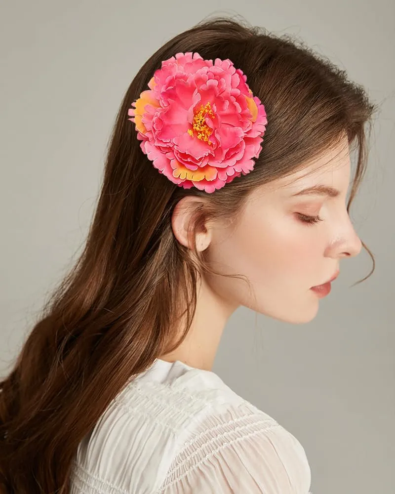 Dainty Big Peony Flower Brooches Pins Flowers Brooch Classic for Wedding Party Dance Banquet for Women Lapel Pins Dress Suit Clothes Accessories Jewelry Valentine's Day Christmas Gifts 120mm