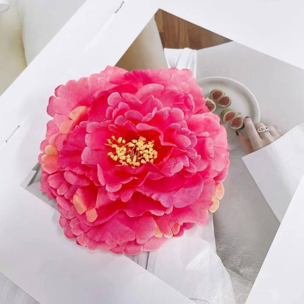 Dainty Big Peony Flower Brooches Pins Flowers Brooch Classic for Wedding Party Dance Banquet for Women Lapel Pins Dress Suit Clothes Accessories Jewelry Valentine's Day Christmas Gifts 120mm