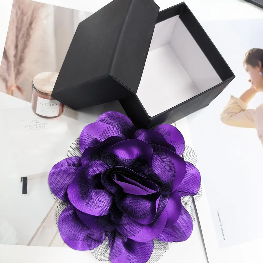 Dainty Flower Brooch for Women Ladies Delicate Camellia Corsage Elegant Dress Brooches for Wedding Party Dance Banquet Ceremony Versatile Floral Accessory for Clothing Hairstyling Large 11CM