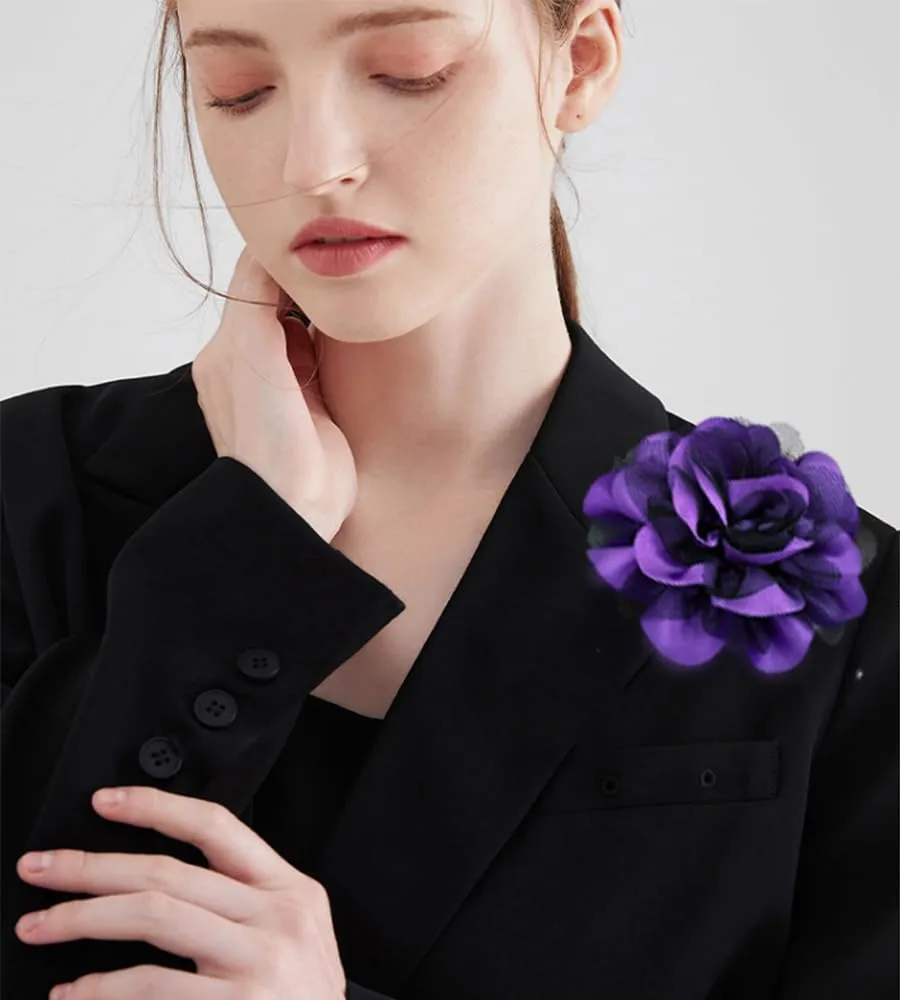 Dainty Flower Brooch for Women Ladies Delicate Camellia Corsage Elegant Dress Brooches for Wedding Party Dance Banquet Ceremony Versatile Floral Accessory for Clothing Hairstyling Large 11CM