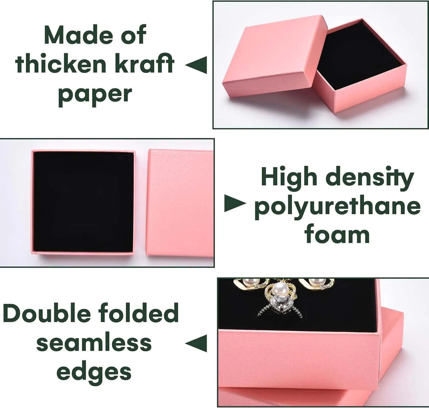 Dawhud Direct Small Jewelry Gift Boxes - Cardboard Jewelry Packaging Box - for Earrings, Necklace, bracelet, and Wedding Ring - Small Compact in Size, Simple and Elegant Present Box