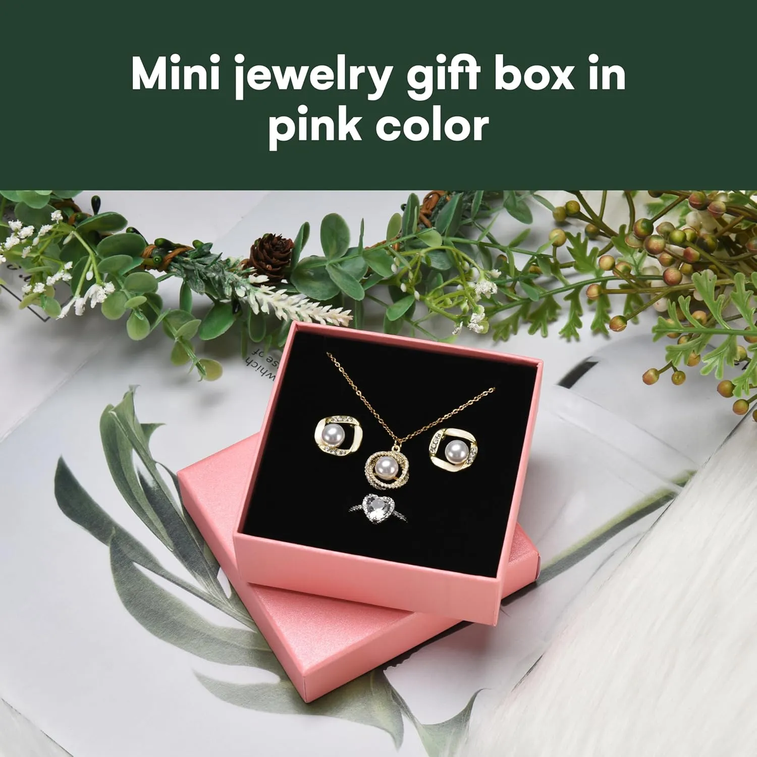 Dawhud Direct Small Jewelry Gift Boxes - Cardboard Jewelry Packaging Box - for Earrings, Necklace, bracelet, and Wedding Ring - Small Compact in Size, Simple and Elegant Present Box