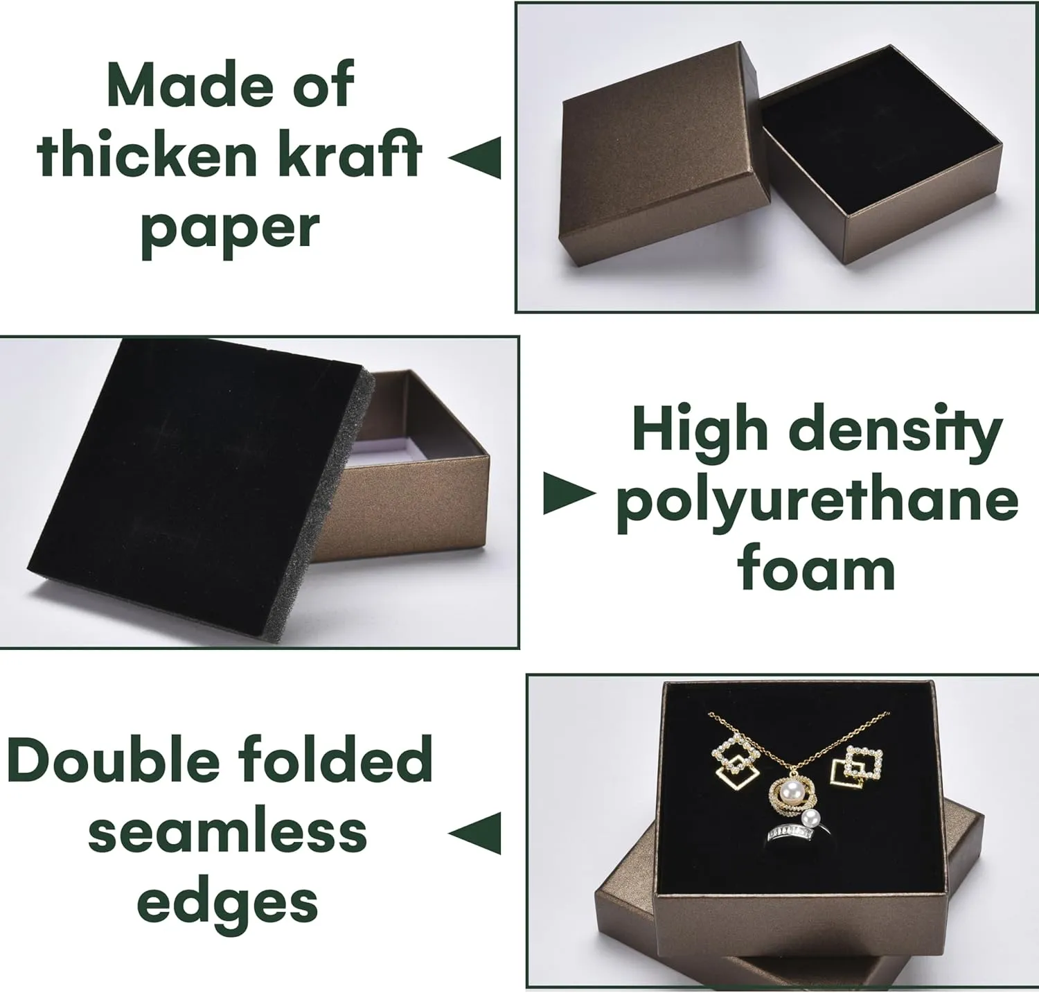 Dawhud Direct Small Jewelry Gift Boxes - Cardboard Jewelry Packaging Box - Perfect for Earrings, Necklace, bracelet, and Wedding Ring - Small Compact in Size, Simple and Elegant Present Box