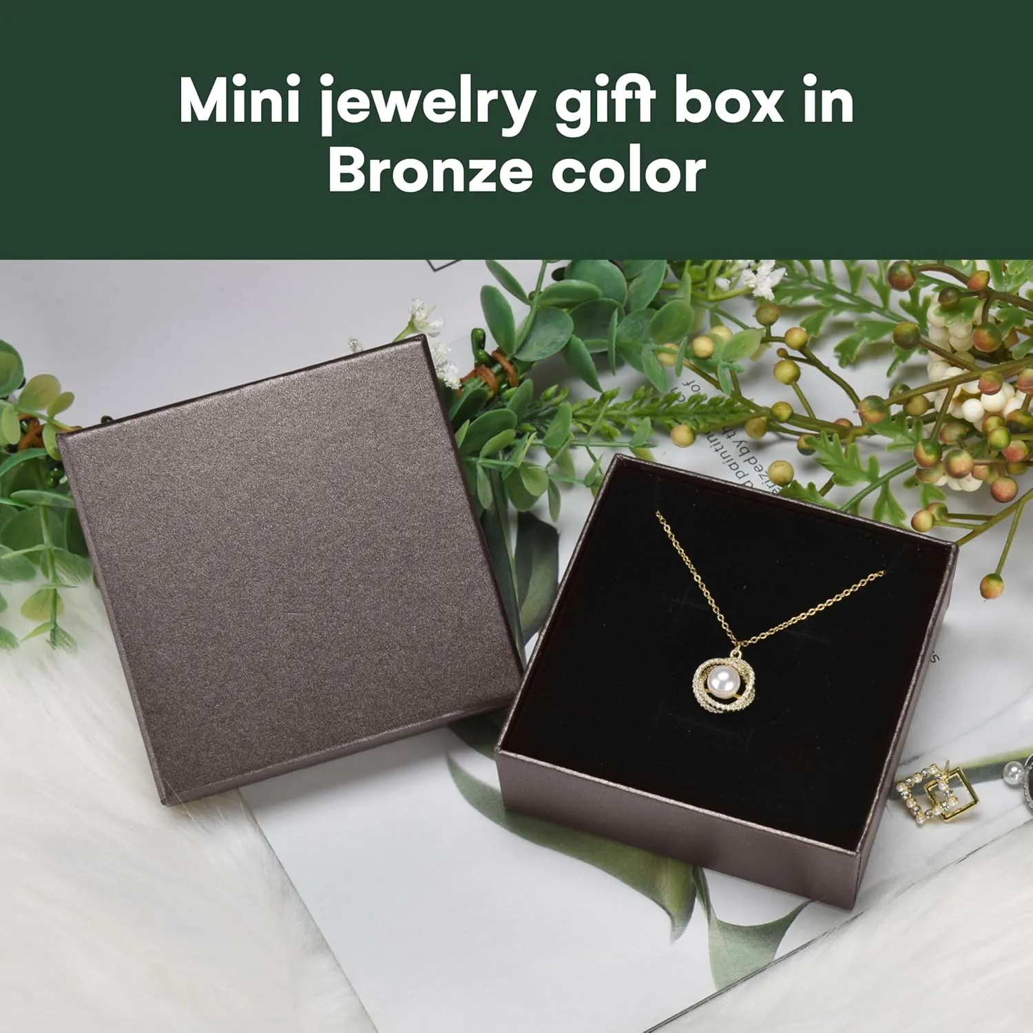 Dawhud Direct Small Jewelry Gift Boxes - Cardboard Jewelry Packaging Box - Perfect for Earrings, Necklace, bracelet, and Wedding Ring - Small Compact in Size, Simple and Elegant Present Box