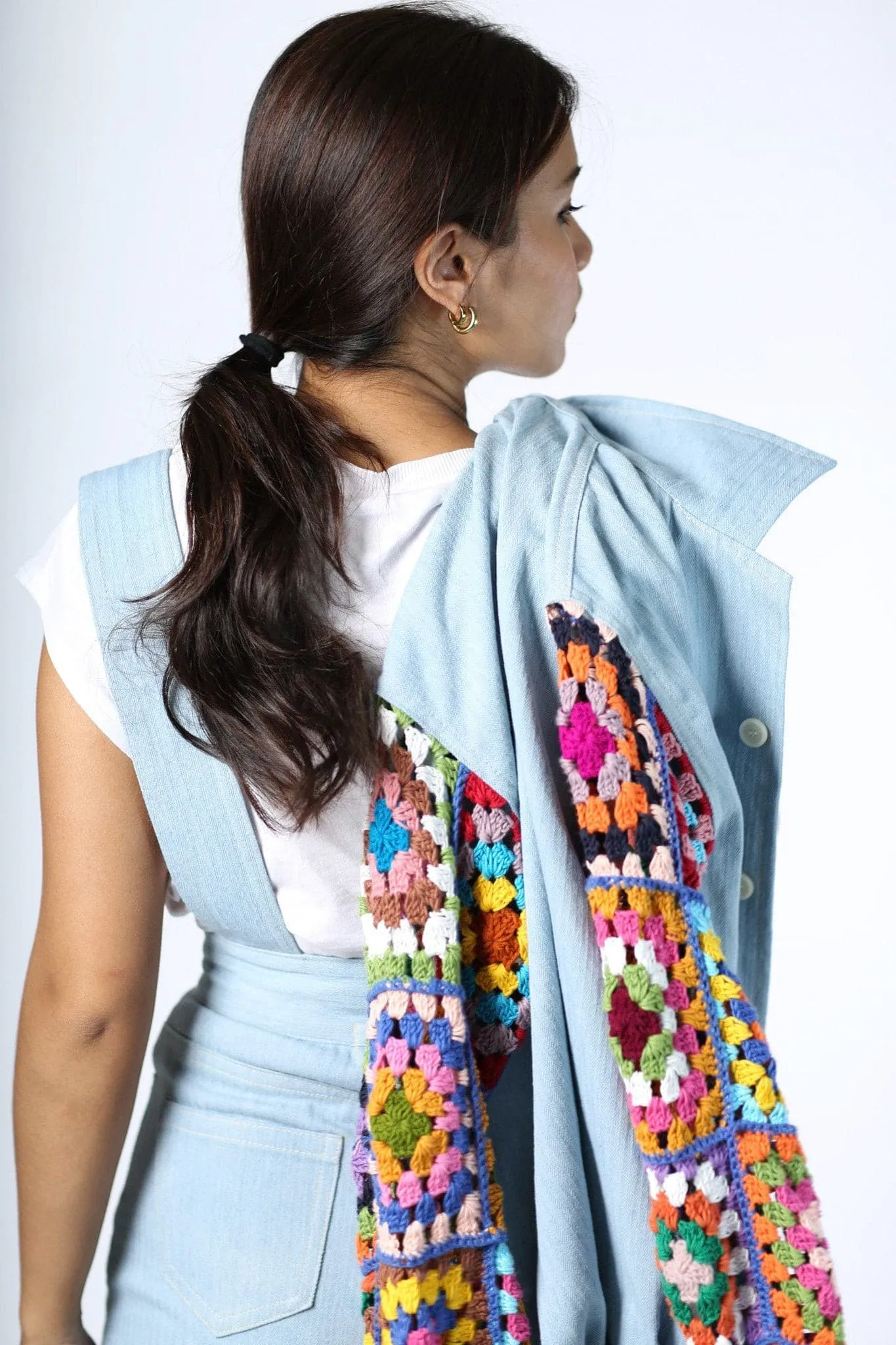 DENIM CROCHET SLEEVE JACKET NIALA