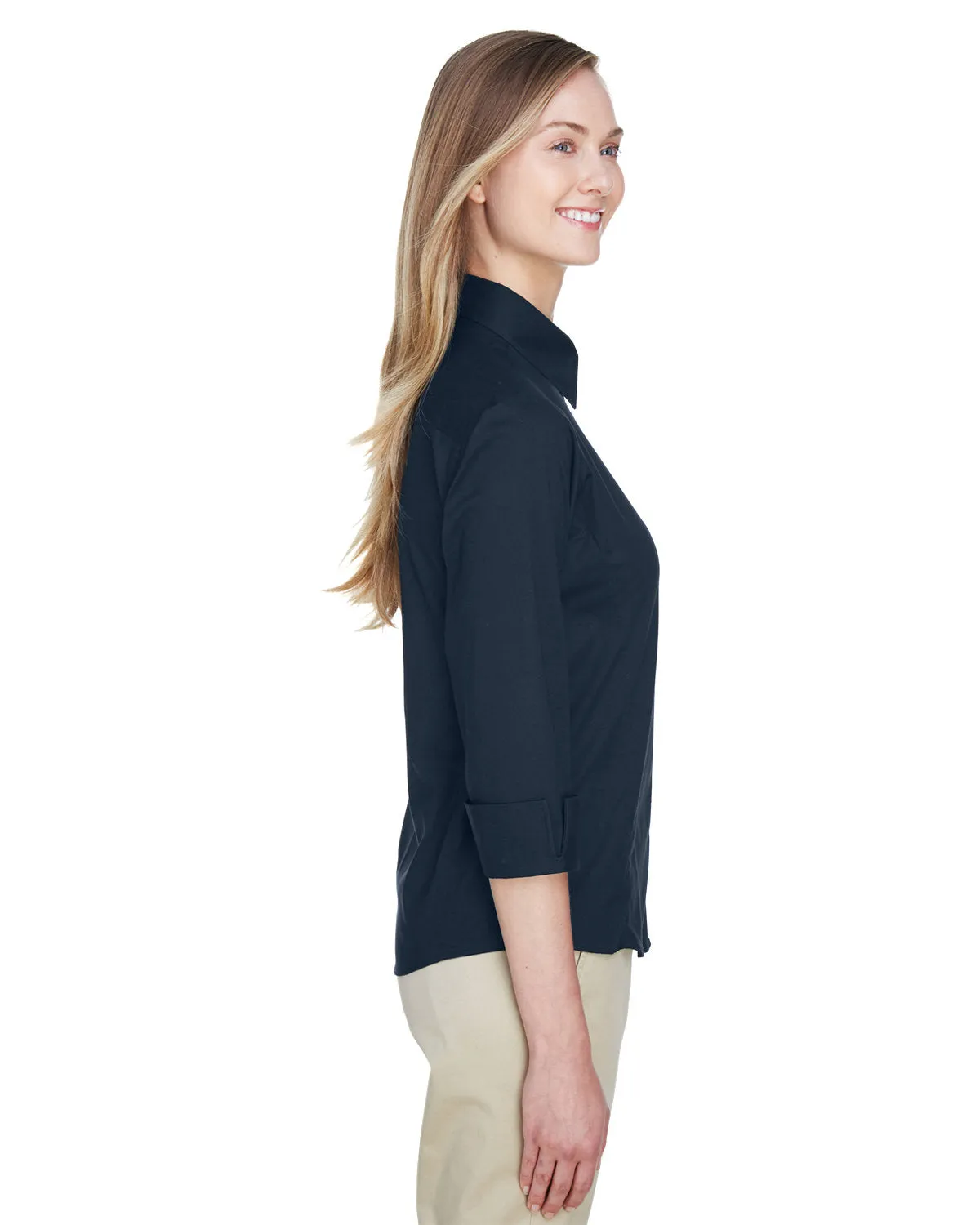 Devon & Jones Ladies' Perfect Fit™ 3/4-Sleeve Stretch Poplin Blouse
