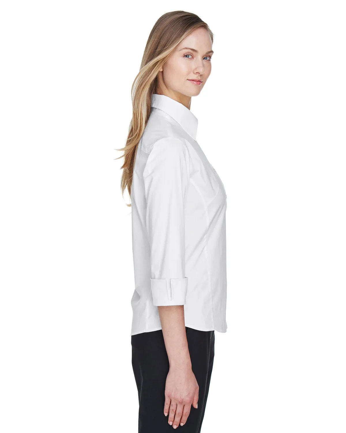 Devon & Jones Ladies' Perfect Fit™ 3/4-Sleeve Stretch Poplin Blouse