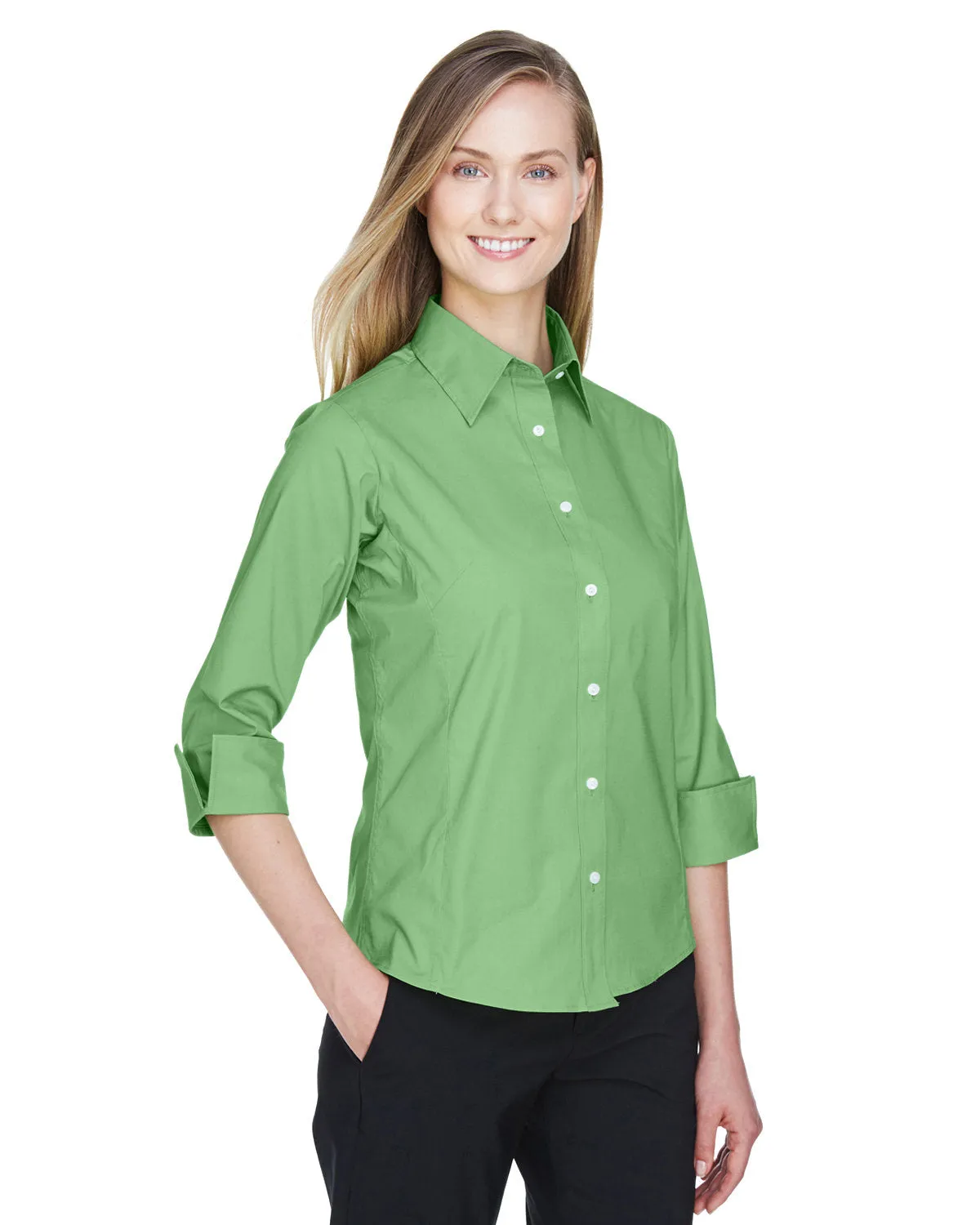 Devon & Jones Ladies' Perfect Fit™ 3/4-Sleeve Stretch Poplin Blouse
