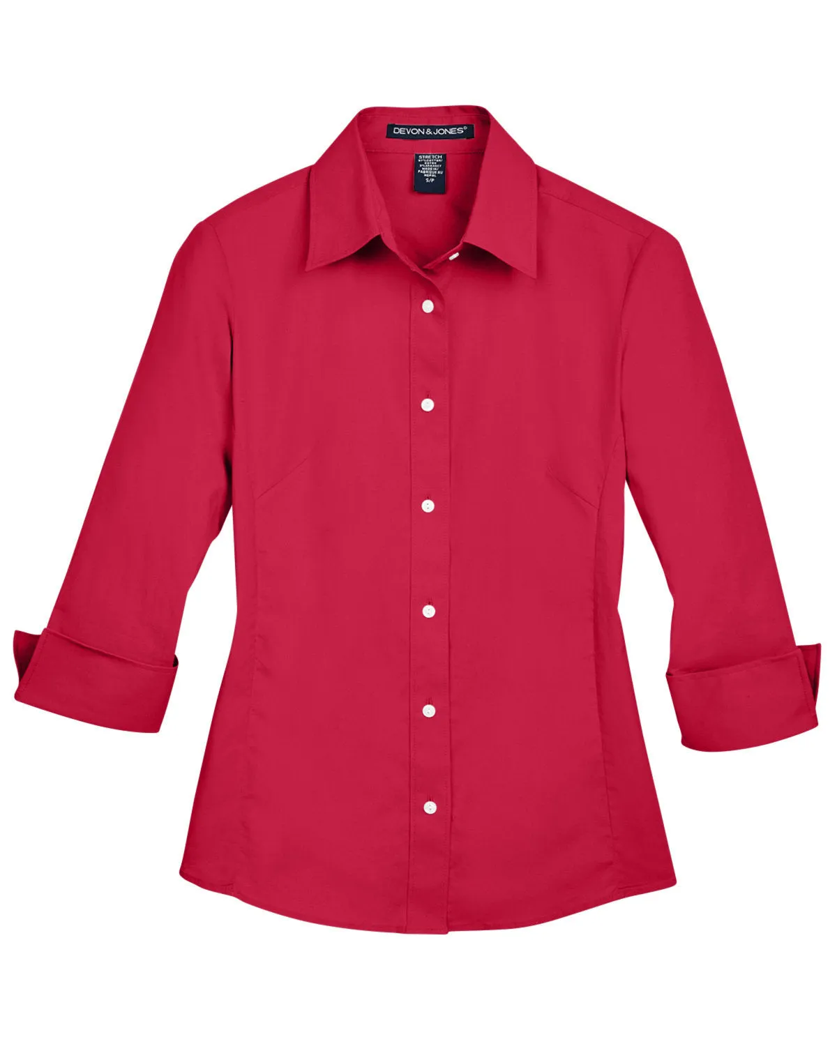 Devon & Jones Ladies' Perfect Fit™ 3/4-Sleeve Stretch Poplin Blouse