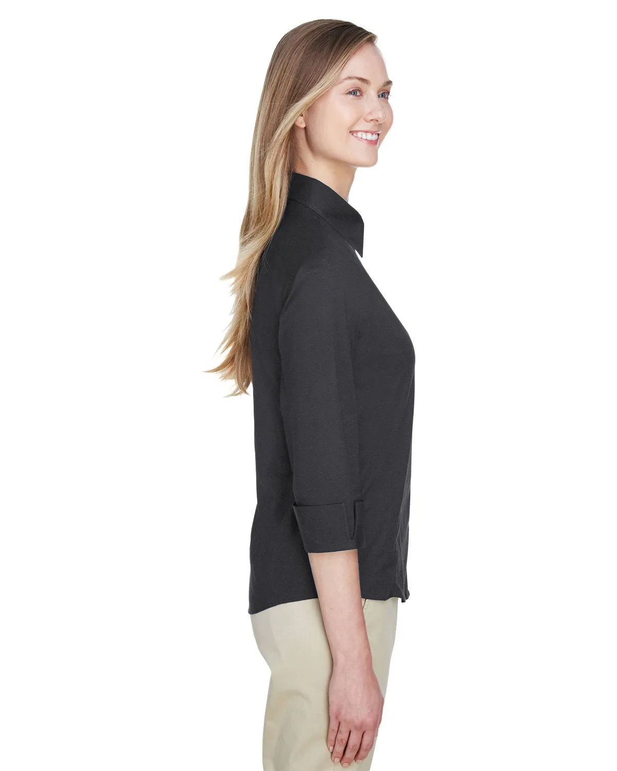 Devon & Jones Ladies' Perfect Fit™ 3/4-Sleeve Stretch Poplin Blouse