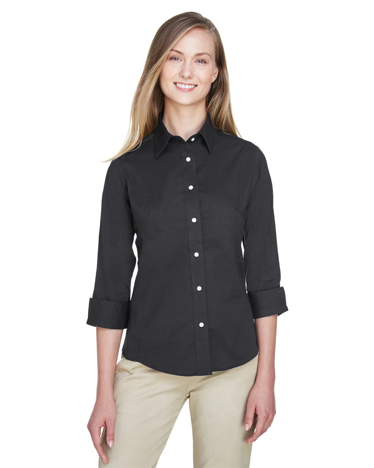 Devon & Jones Ladies' Perfect Fit™ 3/4-Sleeve Stretch Poplin Blouse