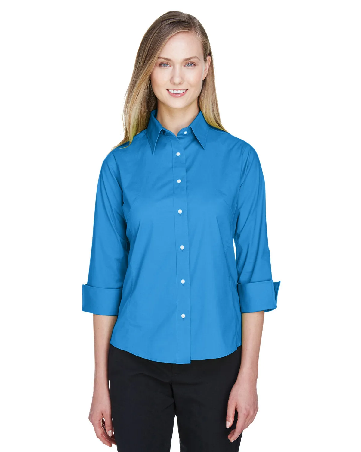 Devon & Jones Ladies' Perfect Fit™ 3/4-Sleeve Stretch Poplin Blouse