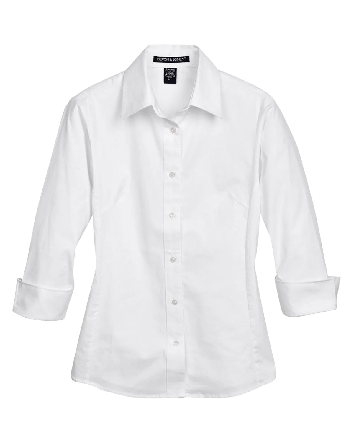 Devon & Jones Ladies' Perfect Fit™ 3/4-Sleeve Stretch Poplin Blouse