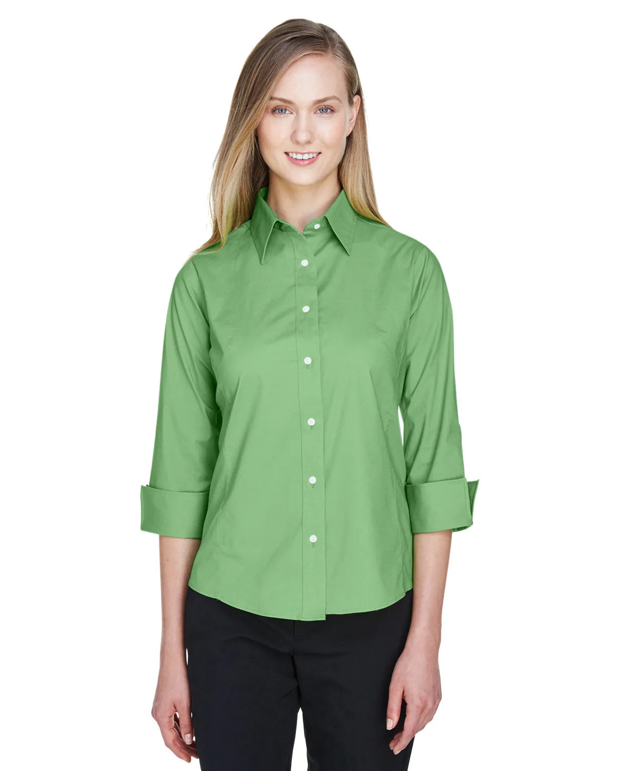 Devon & Jones Ladies' Perfect Fit™ 3/4-Sleeve Stretch Poplin Blouse