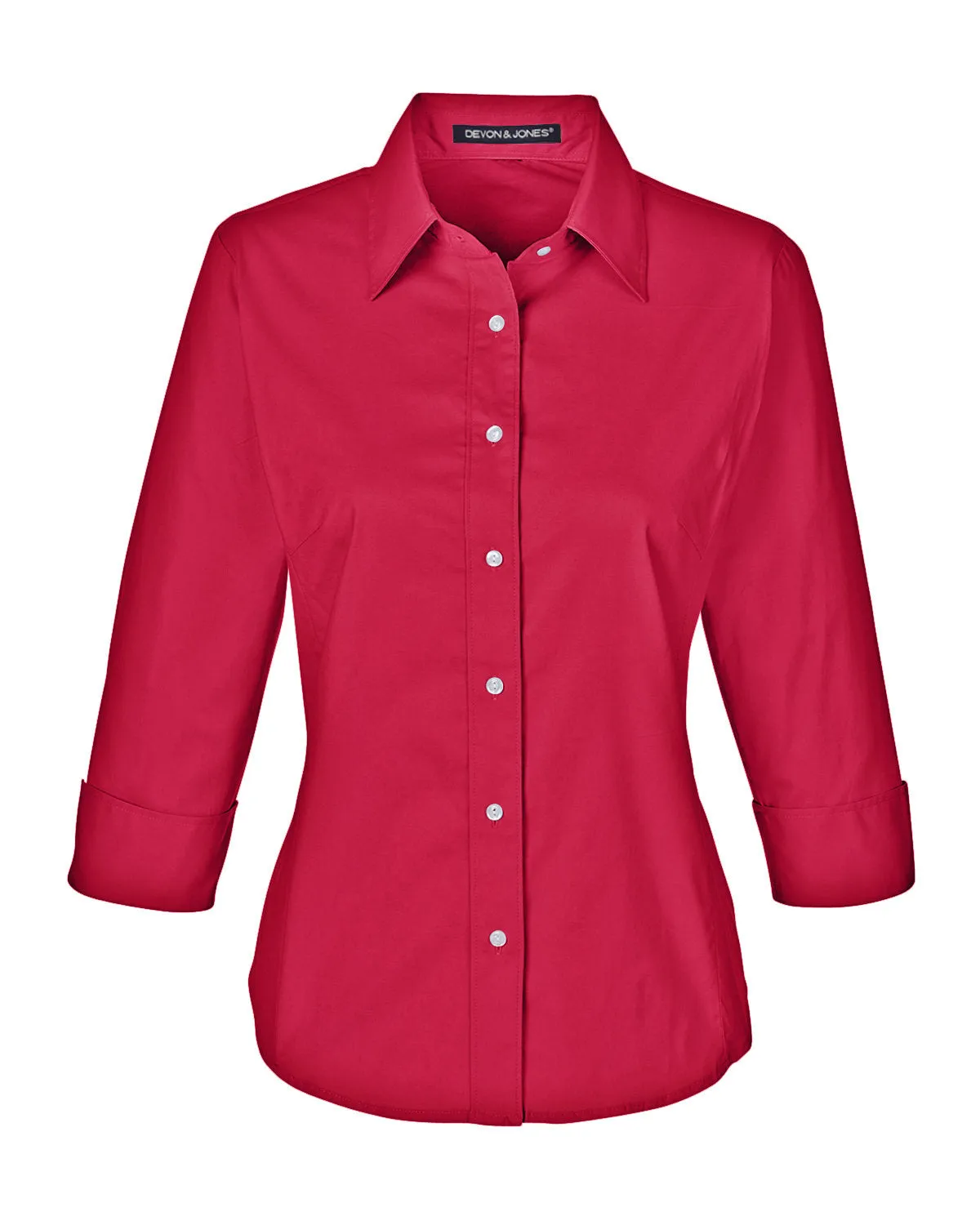 Devon & Jones Ladies' Perfect Fit™ 3/4-Sleeve Stretch Poplin Blouse