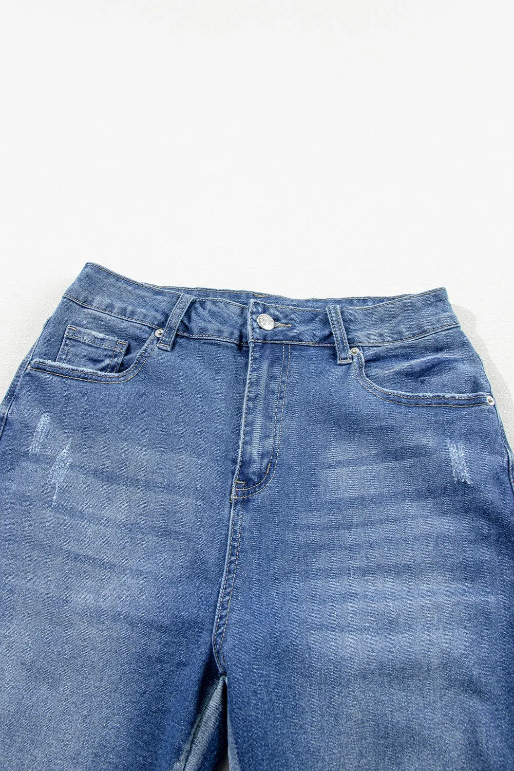 Distressed Frayed Ankle Skinny Jeans