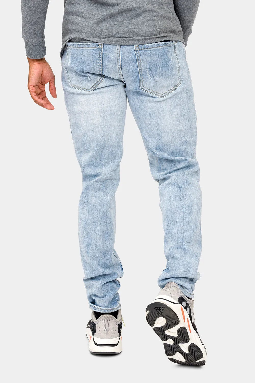Distressed Paint Splattered Faded Jeans