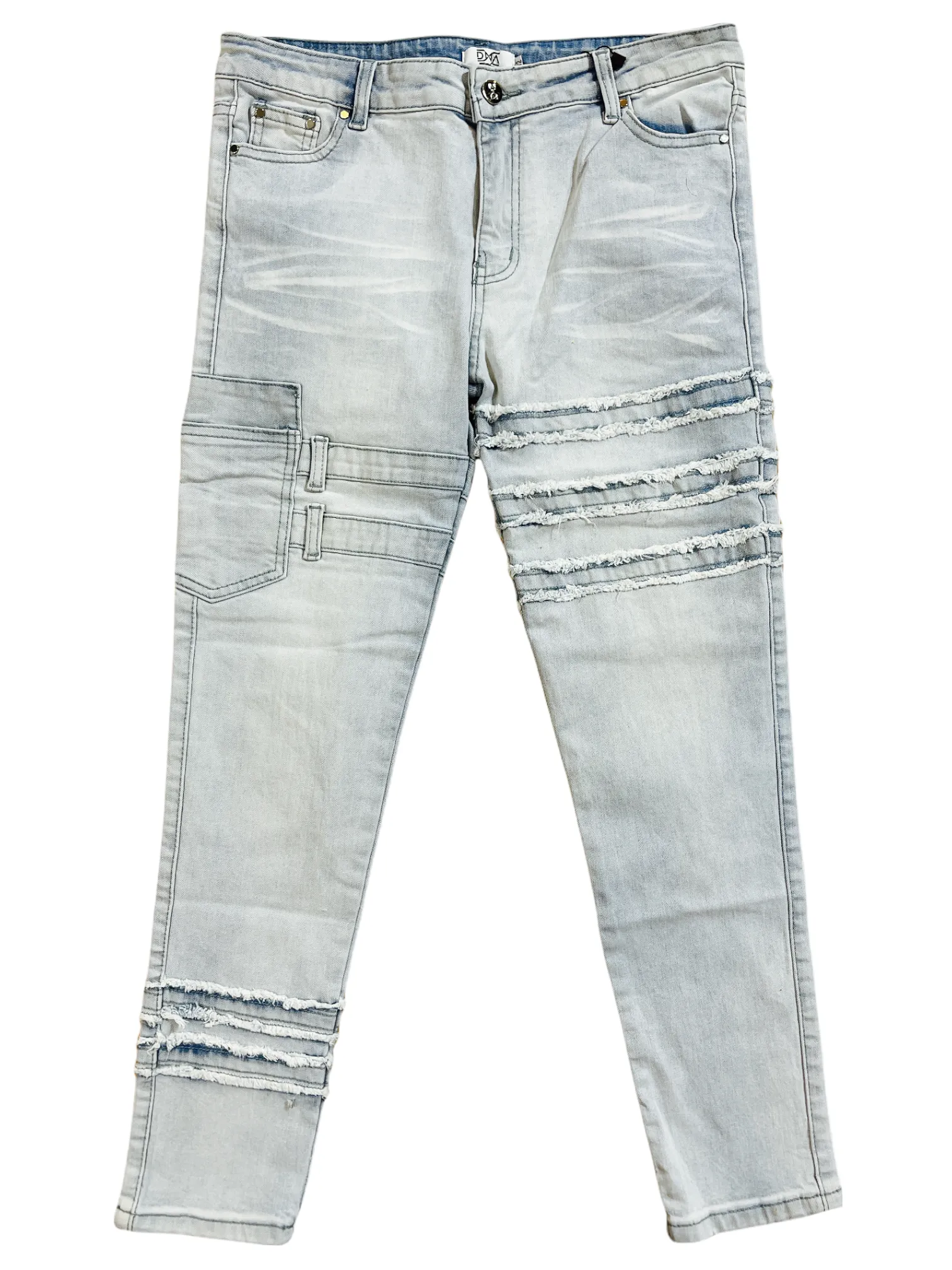 DNA Kids Distressed Cargo Pocket Denim (Light Wash) K27