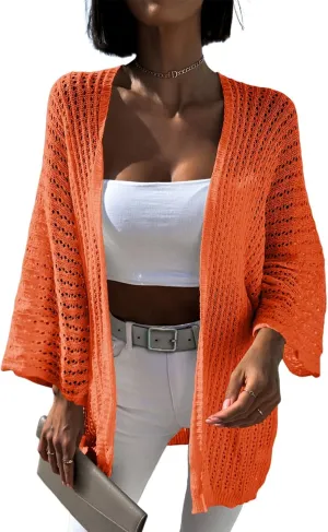 Dokotoo Lightweight Cardigan Oversized Loose 2025 Vacation Spring Summer Cardigan Trendy Beach Crochet Sweaters