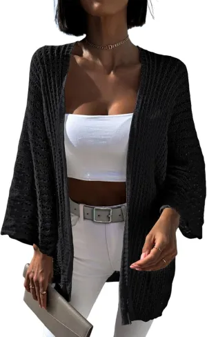 Dokotoo Lightweight Cardigan Oversized Loose 2025 Vacation Spring Summer Cardigan Trendy Beach Crochet Sweaters