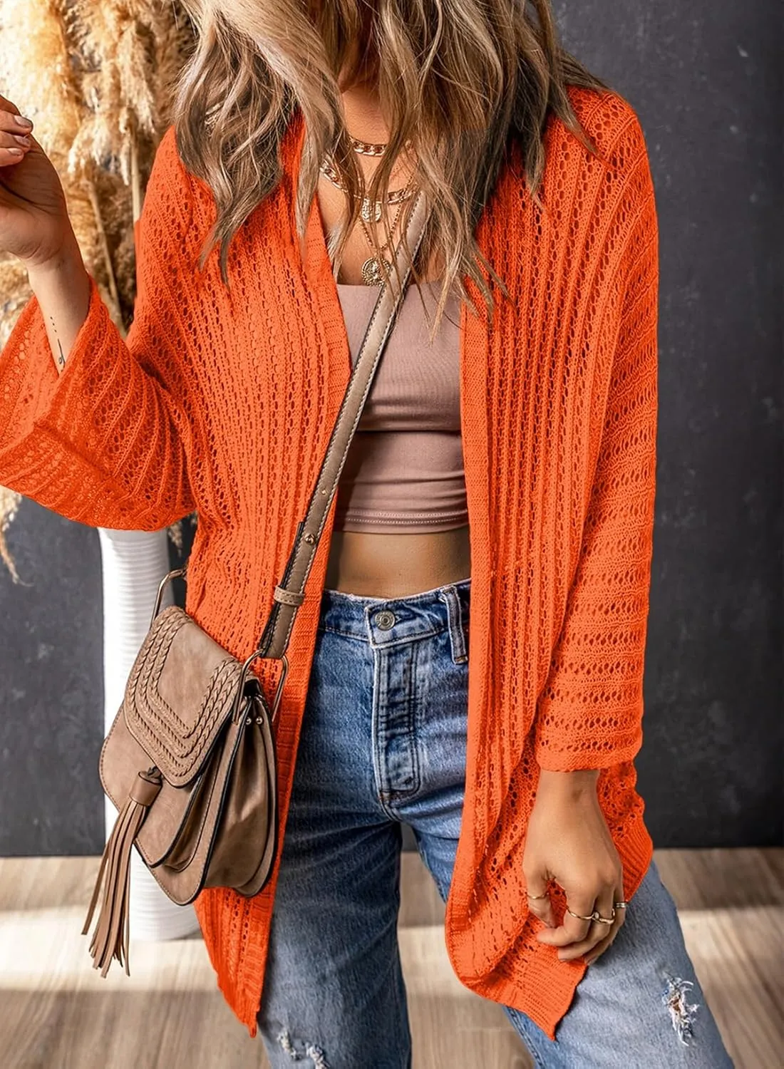 Dokotoo Lightweight Cardigan Oversized Loose 2025 Vacation Spring Summer Cardigan Trendy Beach Crochet Sweaters