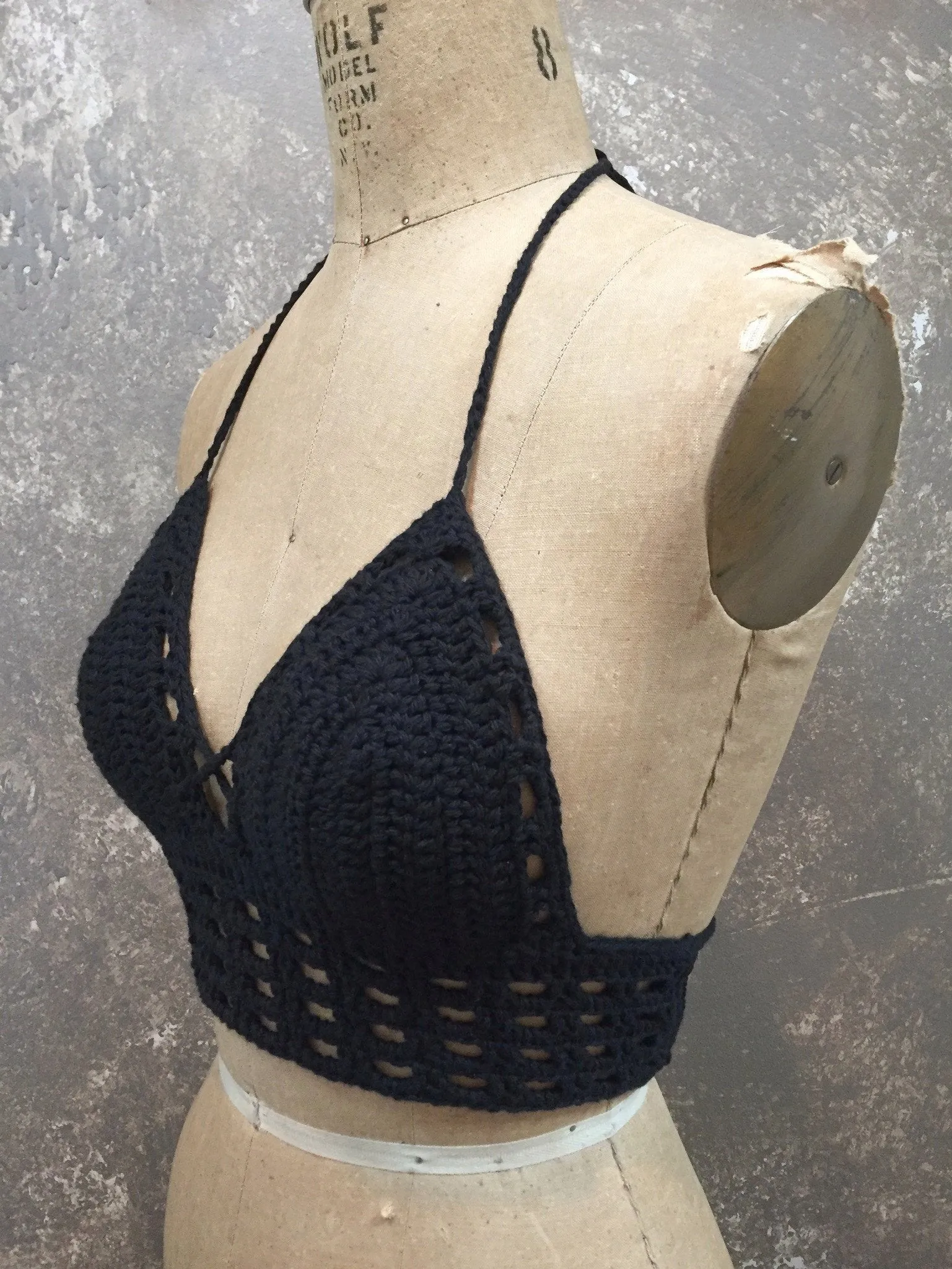 Erica Simmers Black Netted Crop Top