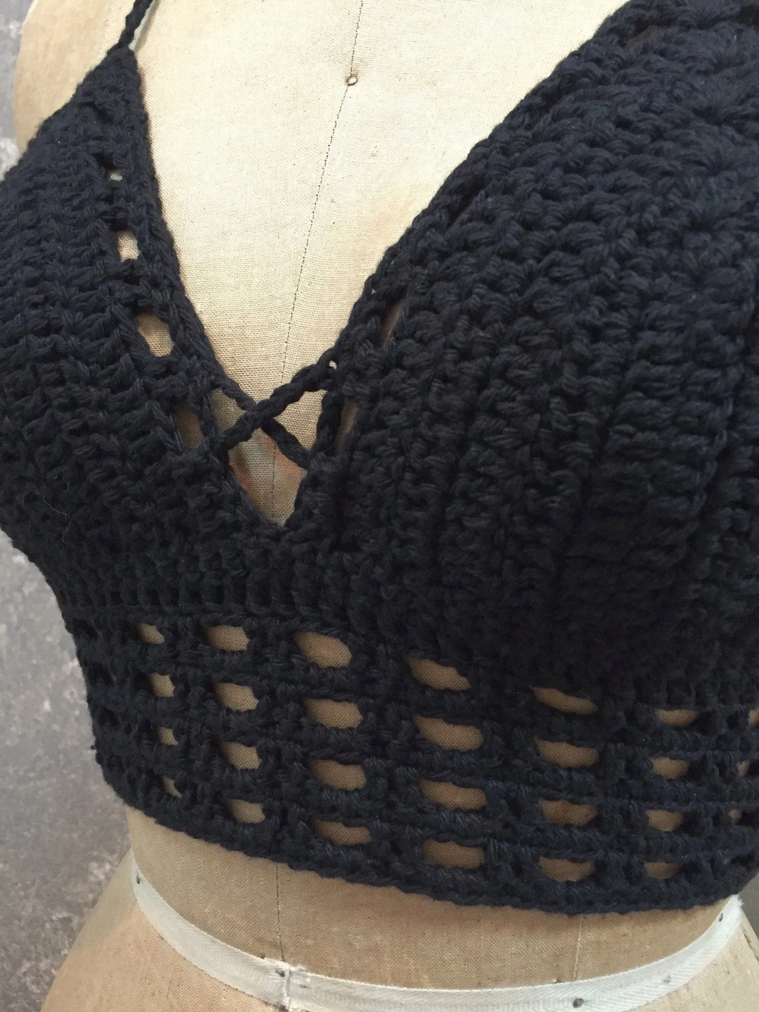 Erica Simmers Black Netted Crop Top