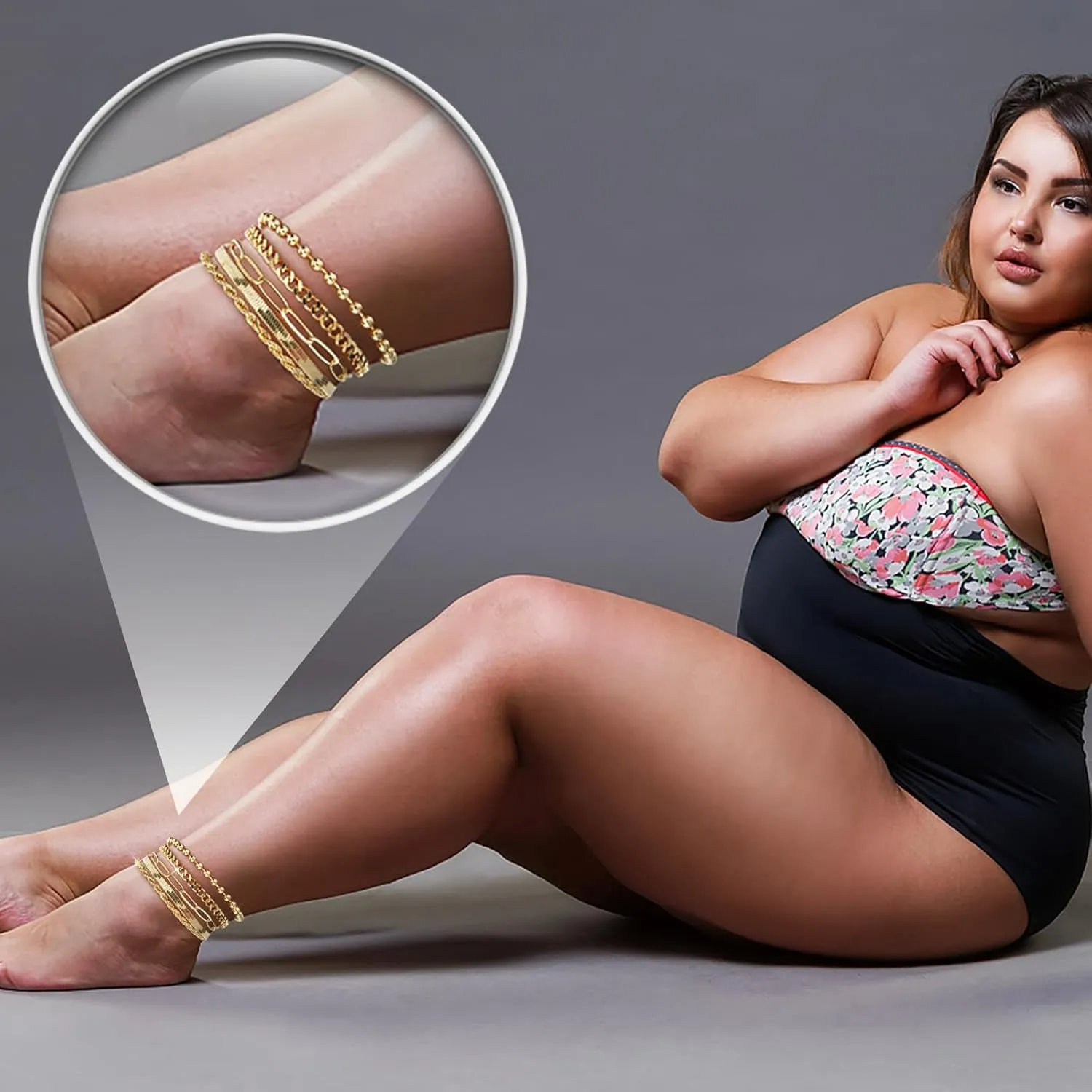 Extra Large Anklets for Women Large Ankle, 14K Real Gold Dainty Anklets for Women Waterproof, 10" 2" Adjustable Large Ankle Bracelets for Women Plus Size, Ankle Bracelets for Women Trendy
