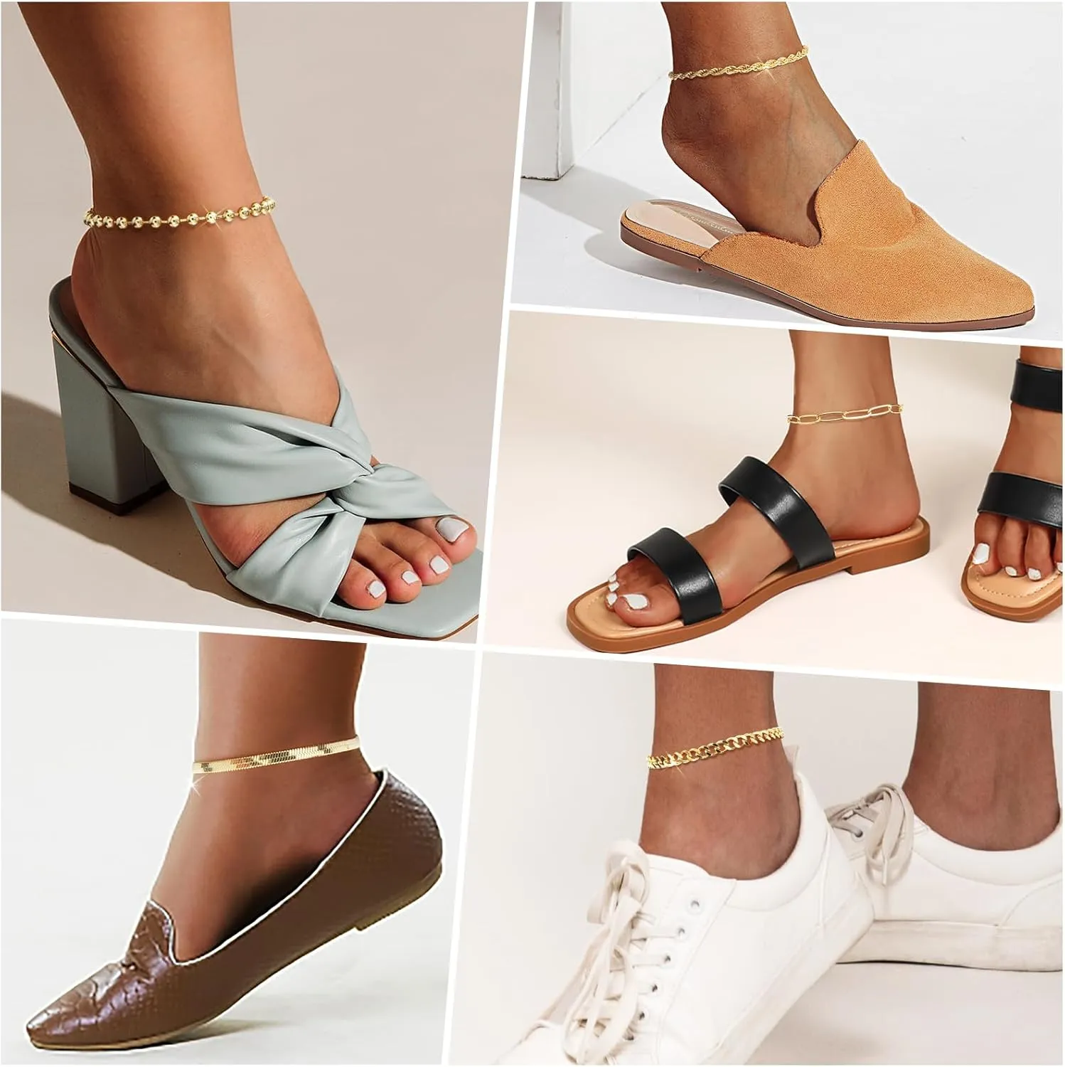 Extra Large Anklets for Women Large Ankle, 14K Real Gold Dainty Anklets for Women Waterproof, 10" 2" Adjustable Large Ankle Bracelets for Women Plus Size, Ankle Bracelets for Women Trendy