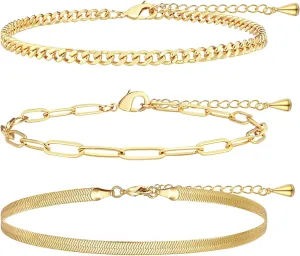 Extra Large Anklets for Women Large Ankle, 14K Real Gold Dainty Anklets for Women Waterproof, 10" 2" Adjustable Large Ankle Bracelets for Women Plus Size, Ankle Bracelets for Women Trendy