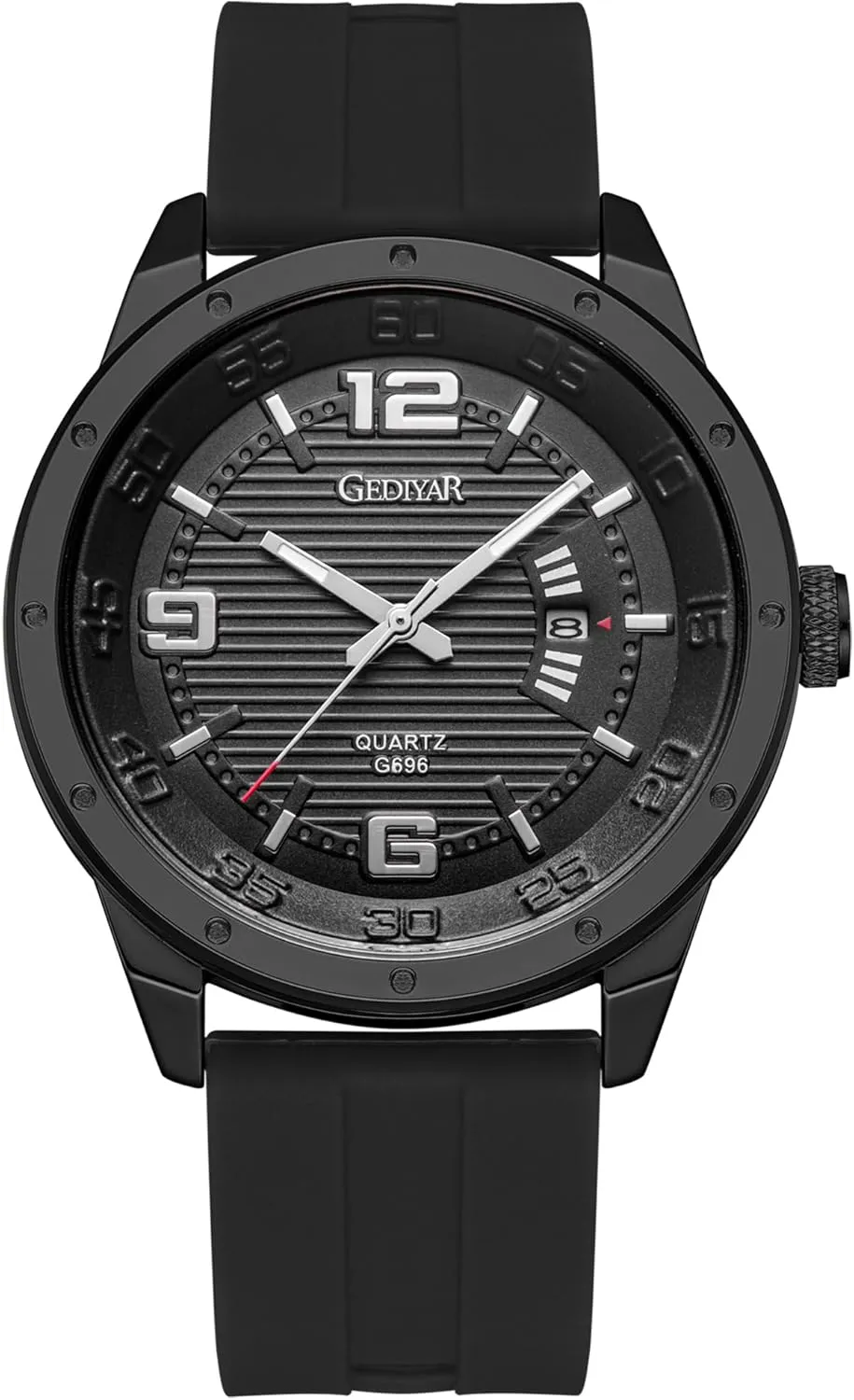 Fashion Analog Watch for Men, Waterproof Quartz Watch with Silicone Band, Unique Design Mens Military Army Sports Calendar Date Big Large Face Wrist Watch