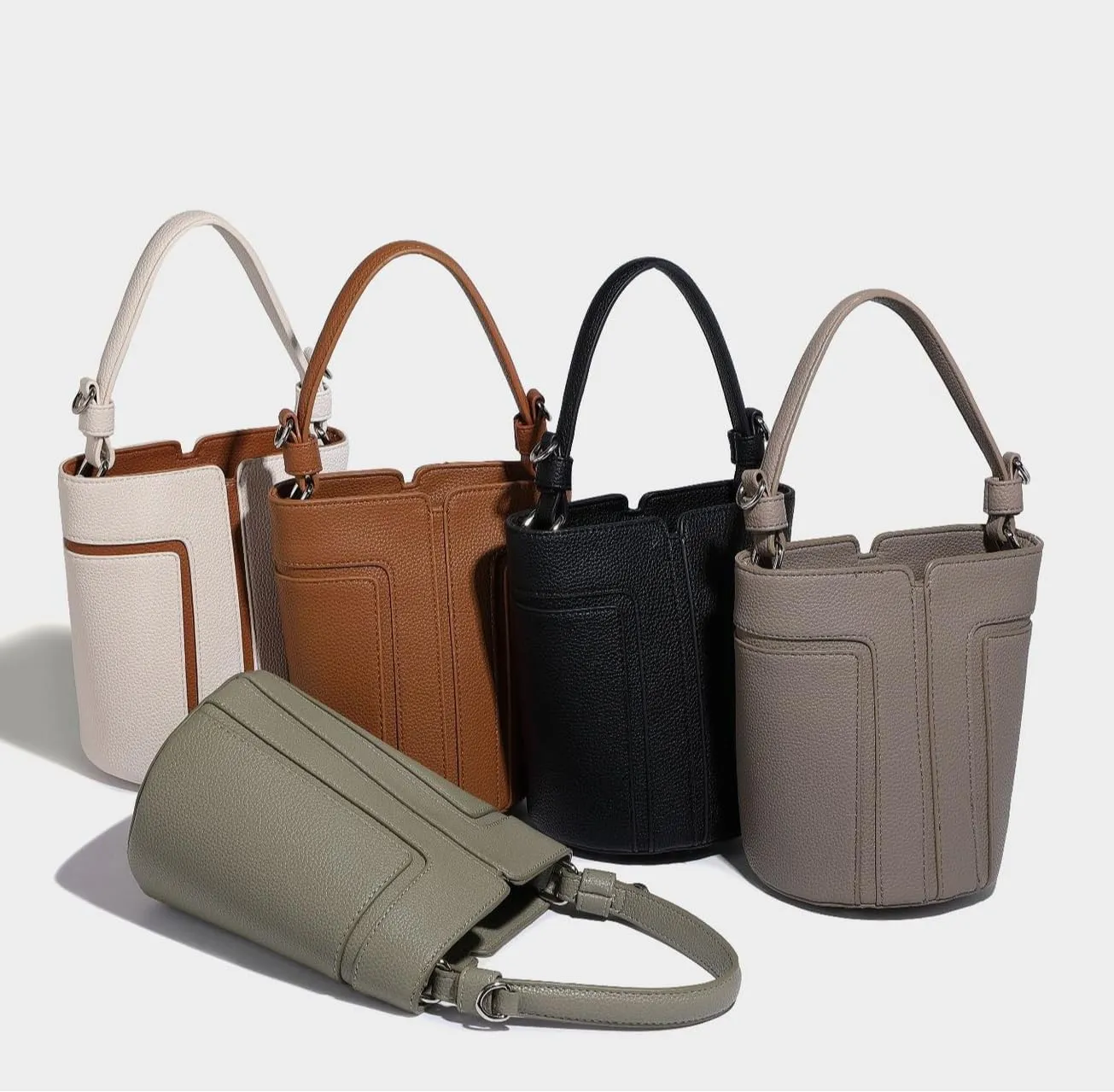 Fashion Bucket Bag for Women - Trendy Tote Shoulder Purse with Adjustable Strap Slouchy Bag Crossbody Shoulder Purse