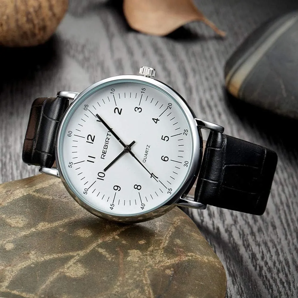 Fashion Wrist Watches Men and Women Casual Business Analog Quartz Watches with Leather Strap