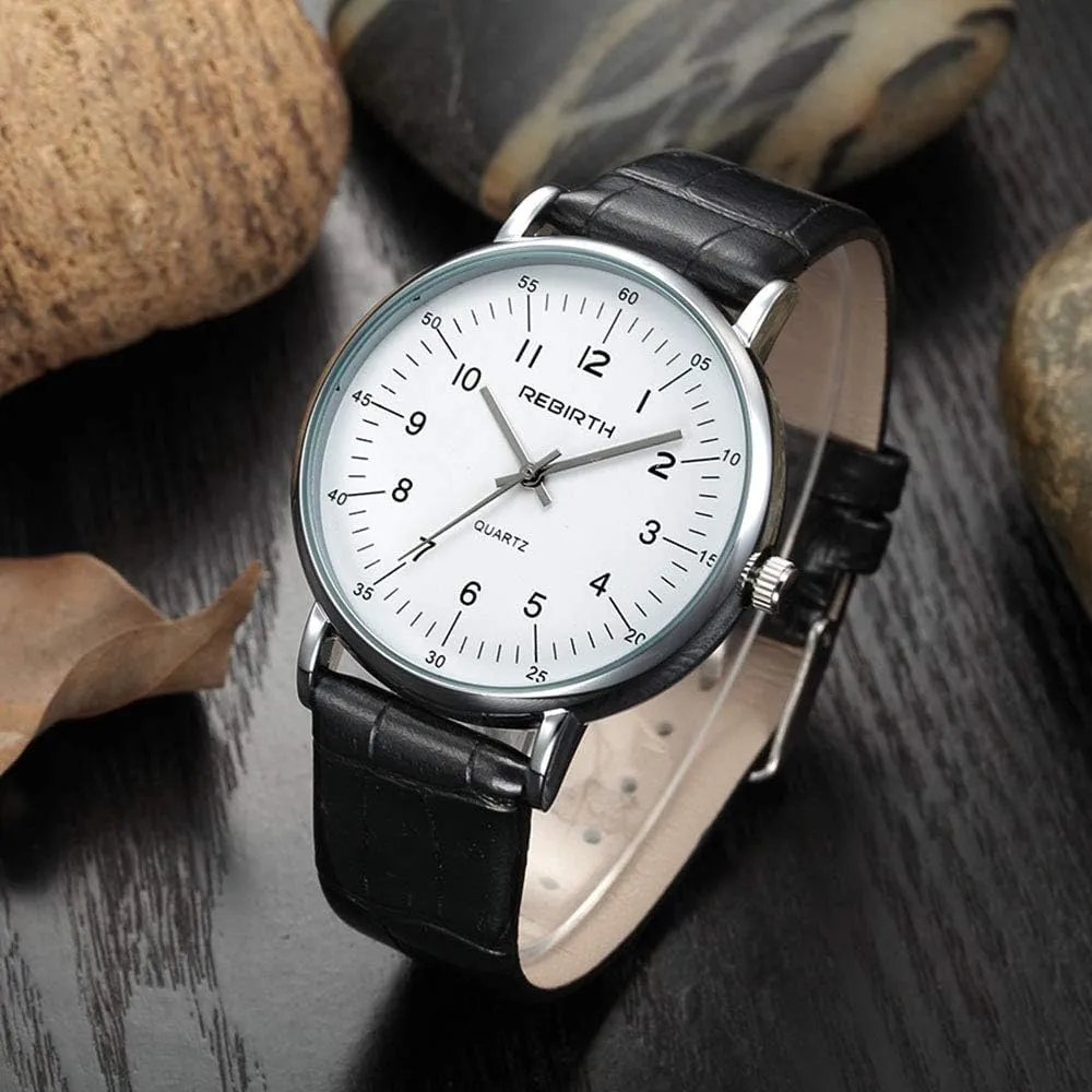 Fashion Wrist Watches Men and Women Casual Business Analog Quartz Watches with Leather Strap