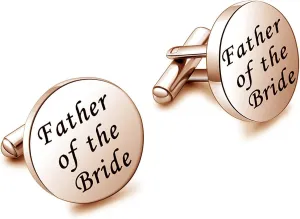 Father of the Bride Cufflink Father of the Groom Cufflink Circular Wedding Cufflink for Men Shirt Wedding Gift