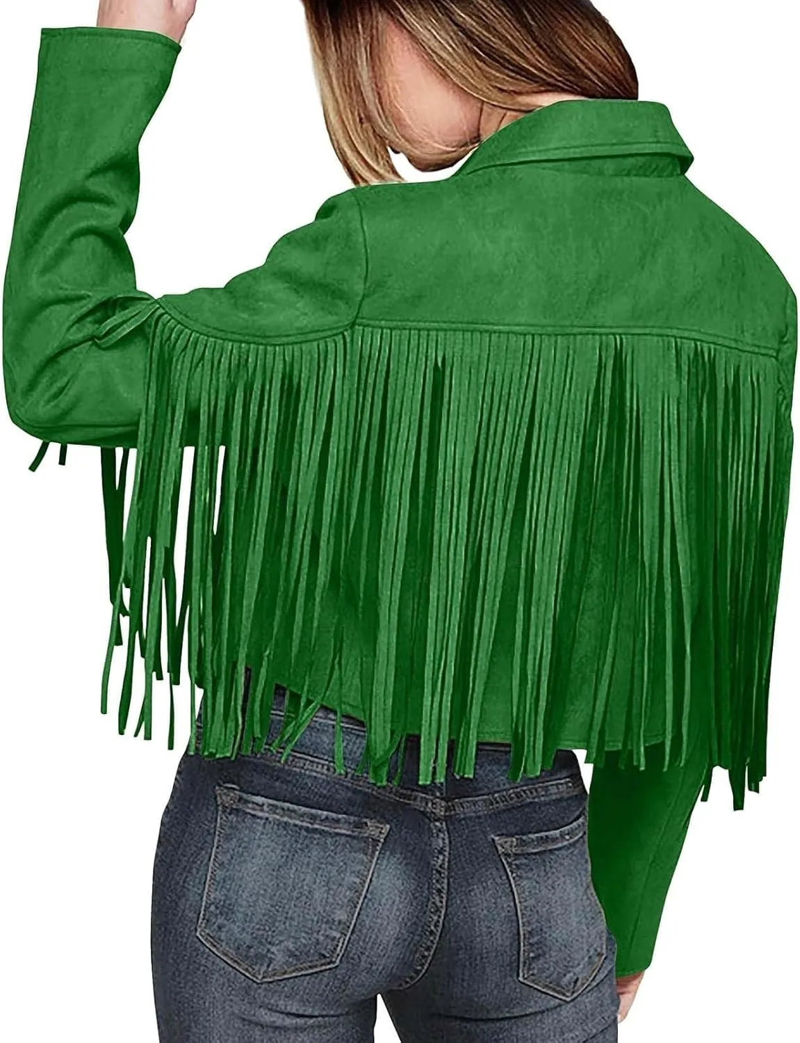 Faux Leather Jackets for Women 2025 Fashion Moto Biker Jacket Fall Winter Fringe Cowboy Cropped Jacket Cool Cardigan
