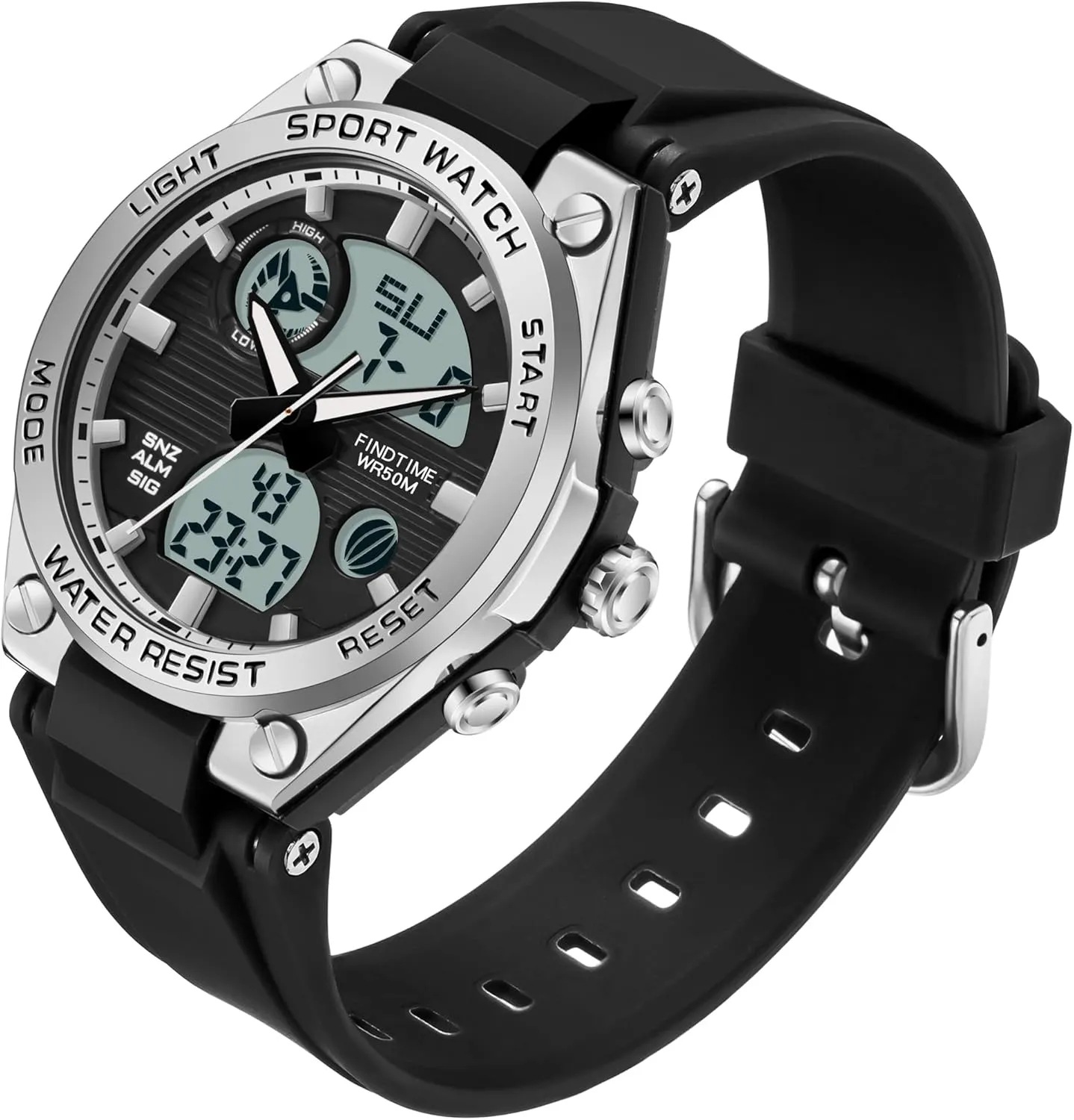findtime Womens Digital Watch Sport Waterproof Watch Analog Military Tactical Watches LED Backlight Alarm Stopwatch Wrist Watches