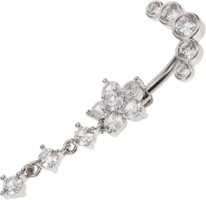Flower Shape Navel Ring for Women Belly Button Jewelry Durable and Lightweight Belly Ring Decoration Unique Design for Parties and Shows