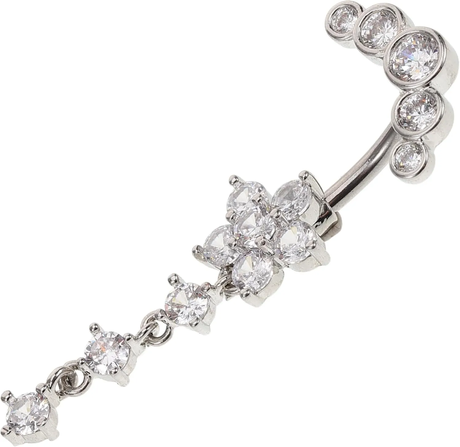 Flower Shape Navel Ring for Women Belly Button Jewelry Durable and Lightweight Belly Ring Decoration Unique Design for Parties and Shows