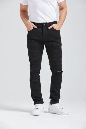 Foreign Local 'Heavy Rips & Repair' Denim (Jet Black) FL-2211