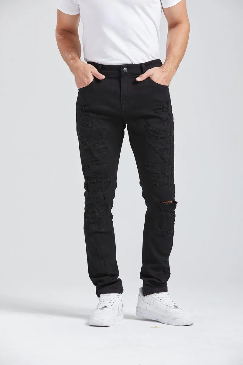 Foreign Local 'Heavy Rips & Repair' Denim (Jet Black) FL-2211