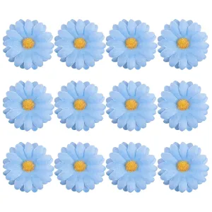 Framendino, 12 Pack Blue Daisy Clip Flower Clips Small Sunflower Hairpins Bridal Accessories for Women Girls Beach Wedding Decor